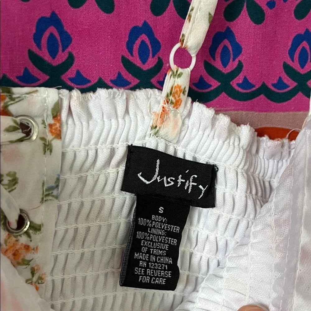 JUSTIFY Polyester Blue & Orange Floral Maxi Dress Size Juniors Small - Picture 3 of 7